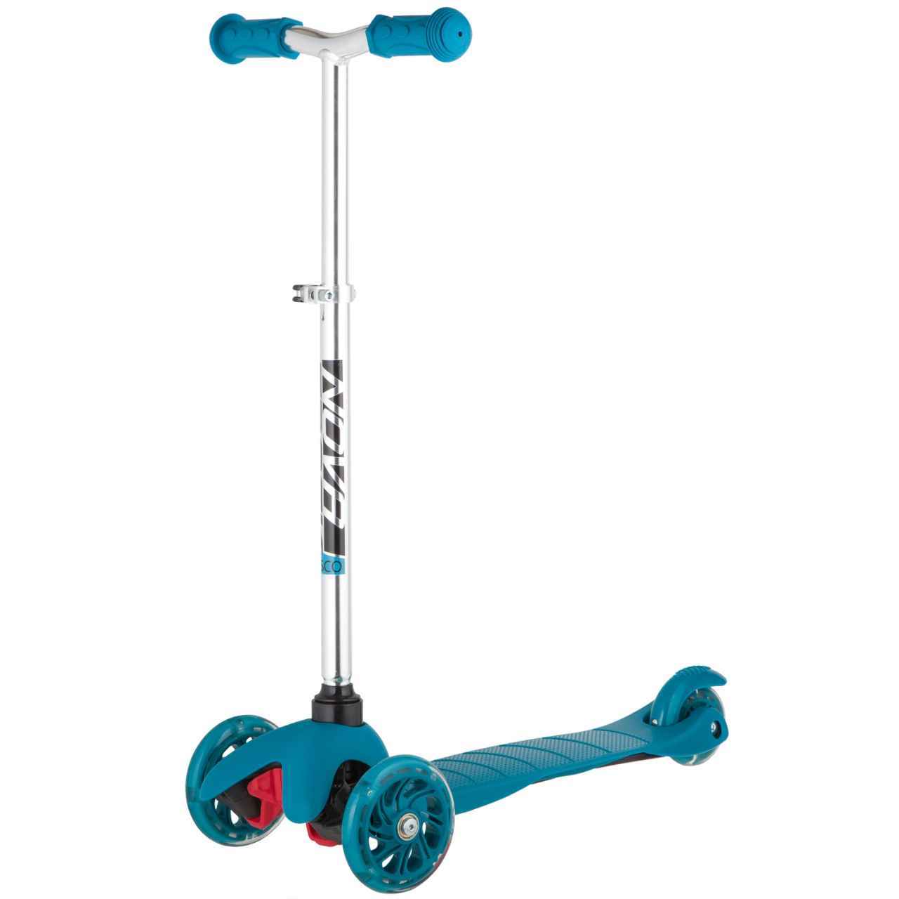 Самокат Novatrack Disco-kids Basic, бирюзовый