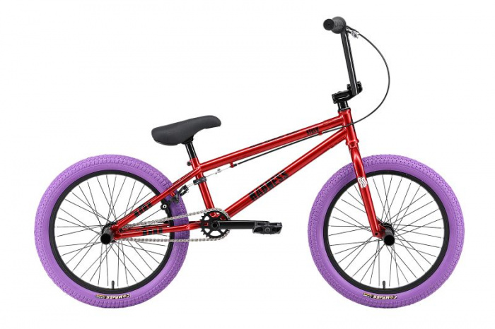 Велосипед Stark'24 Madness BMX 5 Cr-Mo красный/черный/фиолетовый