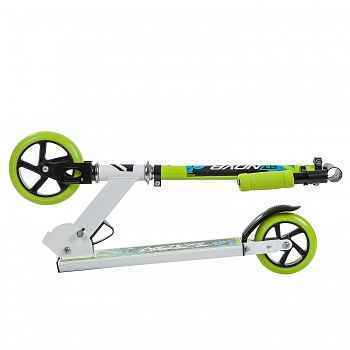 Самокат для детей NOVATRACK JUNGLE сталь, складной, ватер стикер, колеса дизайн.145*125ммPU (145S.JUNGLE.WGN9, бело-зеленый, .)