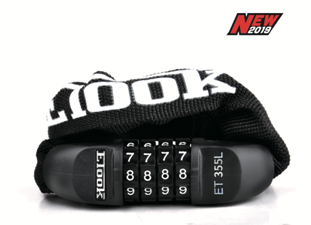 Замок противоугонный, ET355S, цепь, код, 900 мм, ETOOK, RLKET355S001