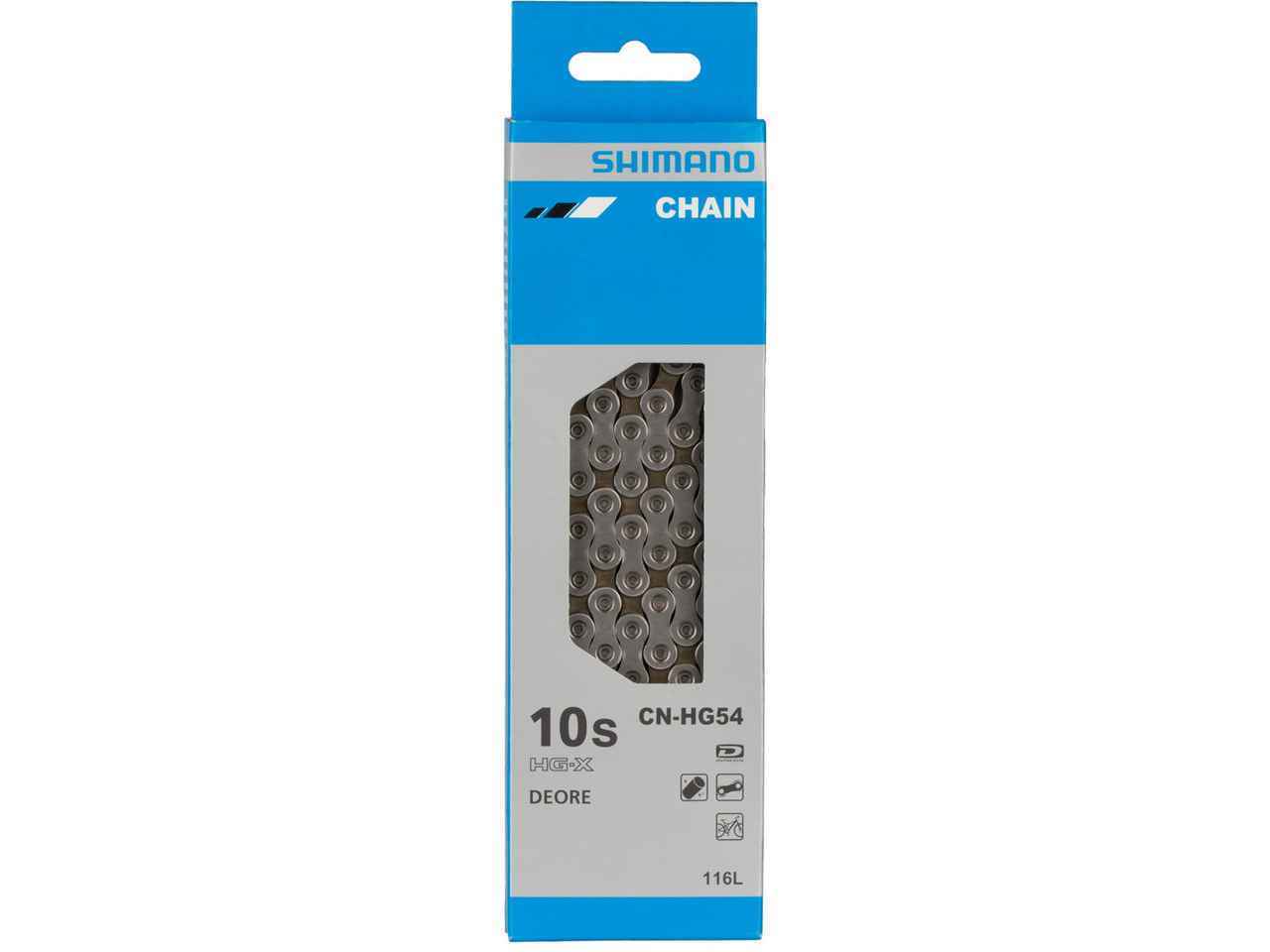 Цепь, CN-HG54, 5,85 - 6,20 мм (10 скоростей), 116 зв., Без замка, SHIMANO (, KCNHG54116) (серый, KCNHG54116)