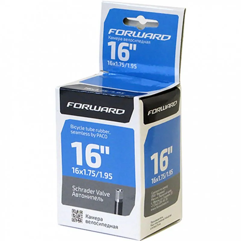 Камера, ITR16, 16" * 1.75/1.95, Резина, Schrader (AV), Paco, черный, RTS16RBFYD01 (нет, без цвета, RTS16RBFYD01)