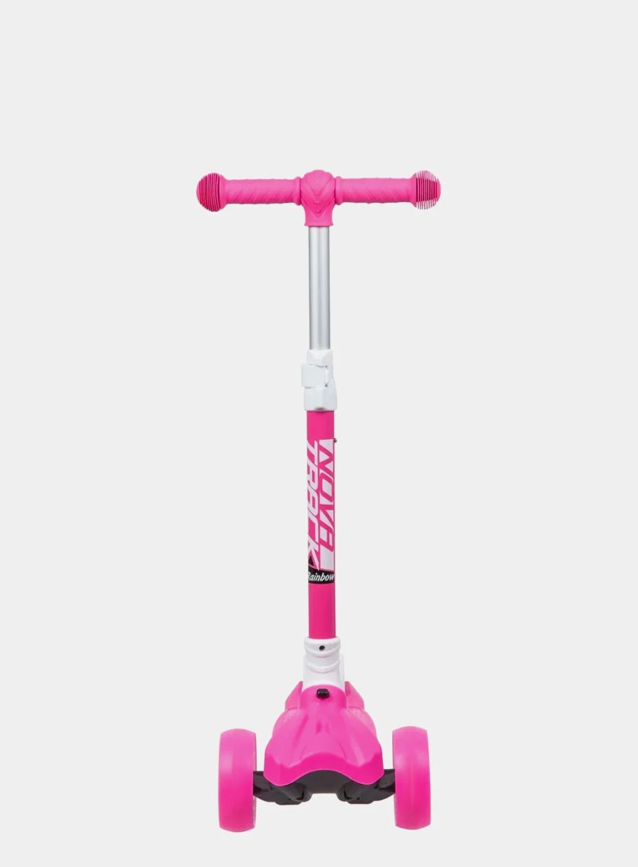 Самокат для детей Novatrack RainBow, складной механизм на руле, широкие свет.колеса PU п (120prob.ra