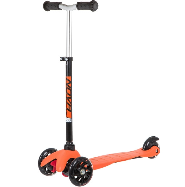 Самокат Novatrack Disco-kids Basic, черно-оранжевый