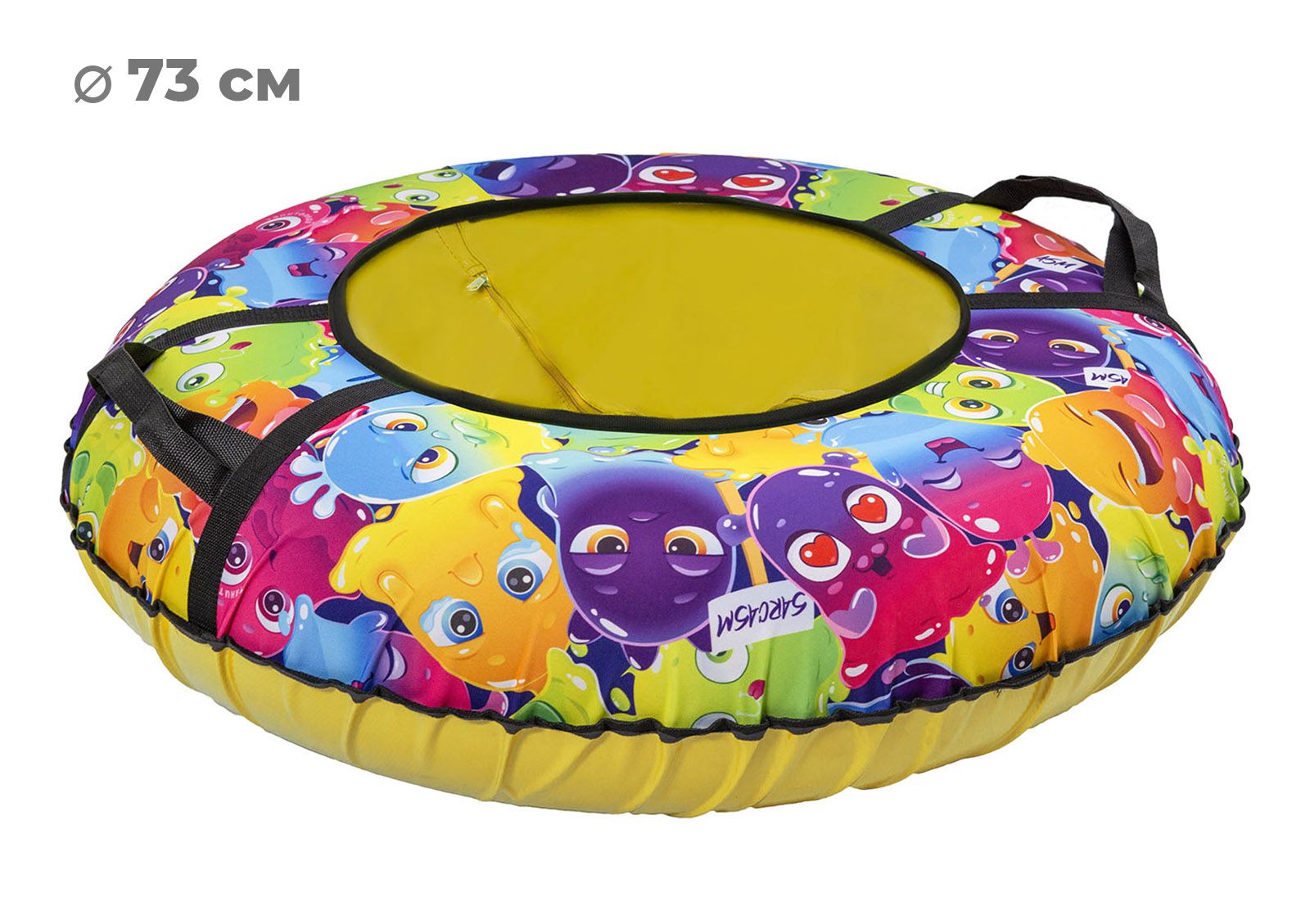 Тюбинг-ватрушка ТяниТолкай "Slime", санки надувные с камерой, ткань Oxford, 73 см