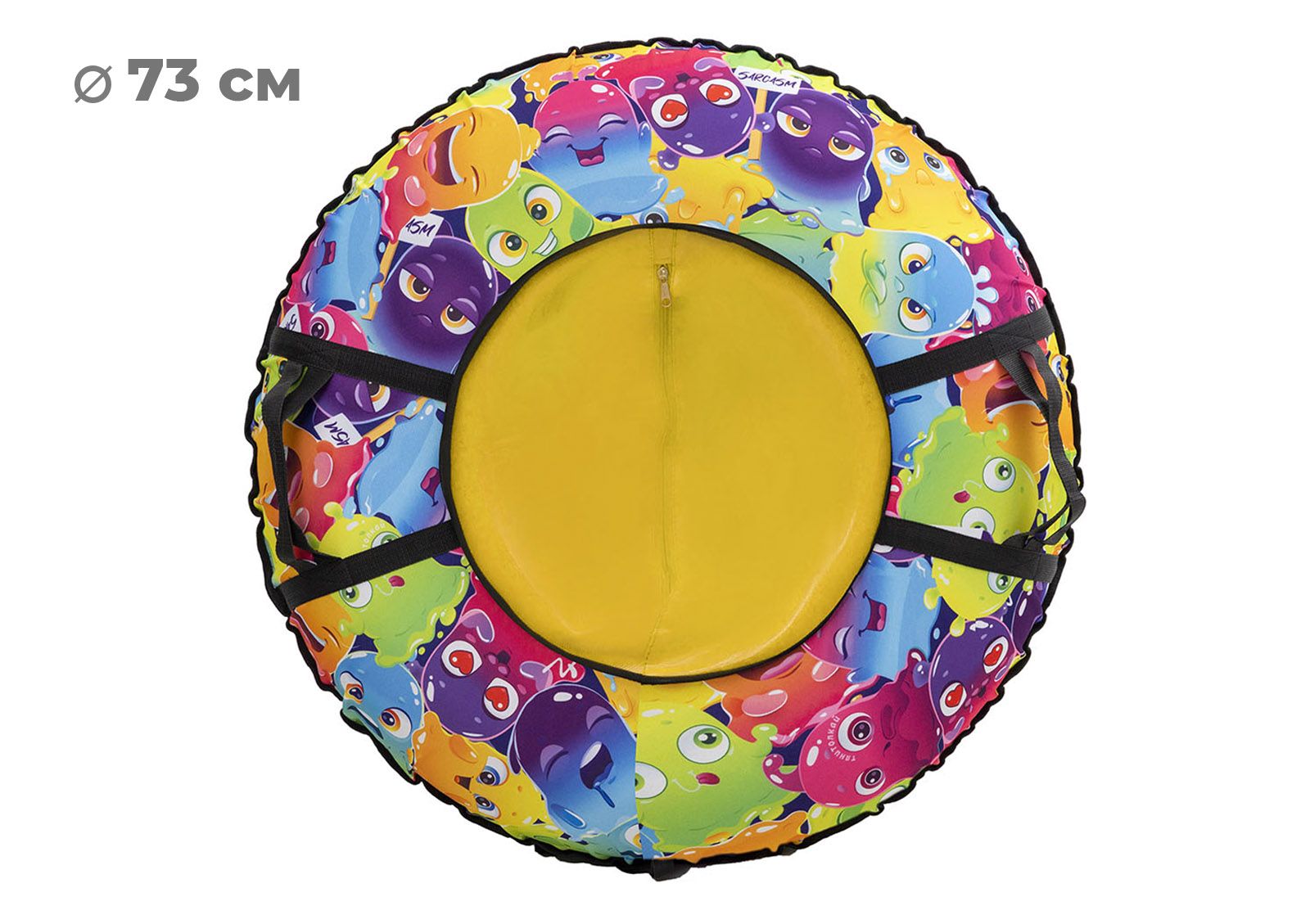 Тюбинг-ватрушка ТяниТолкай "Slime", санки надувные с камерой, ткань Oxford, 73 см