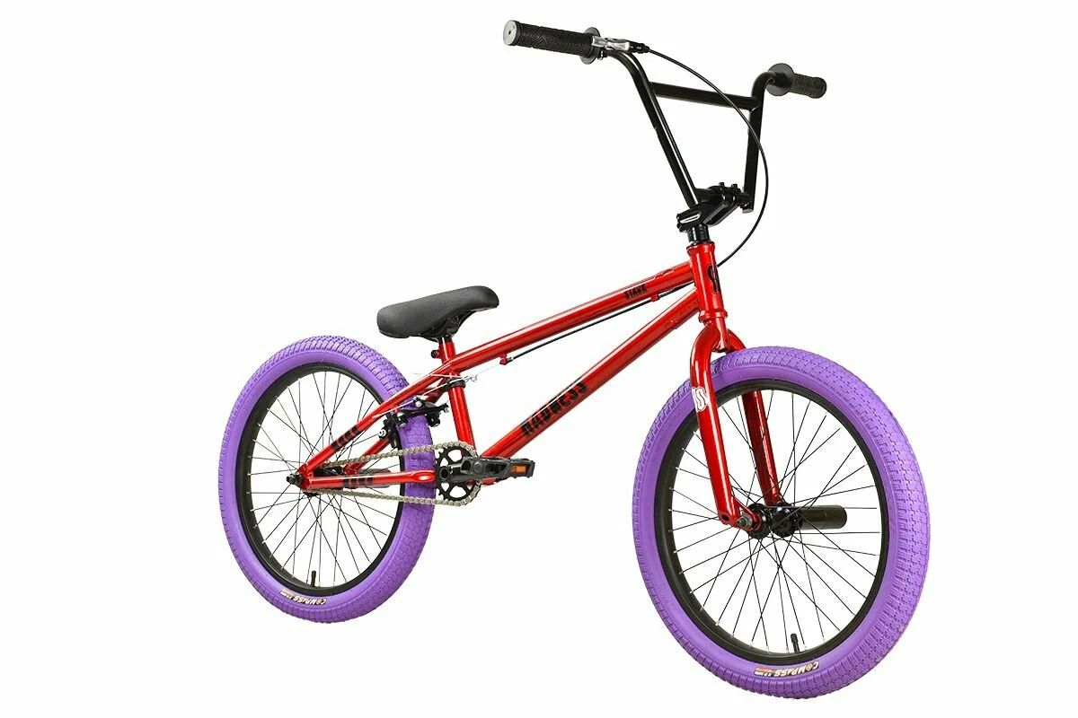 Велосипед Stark'24 Madness BMX 5 Cr-Mo красный/черный/фиолетовый