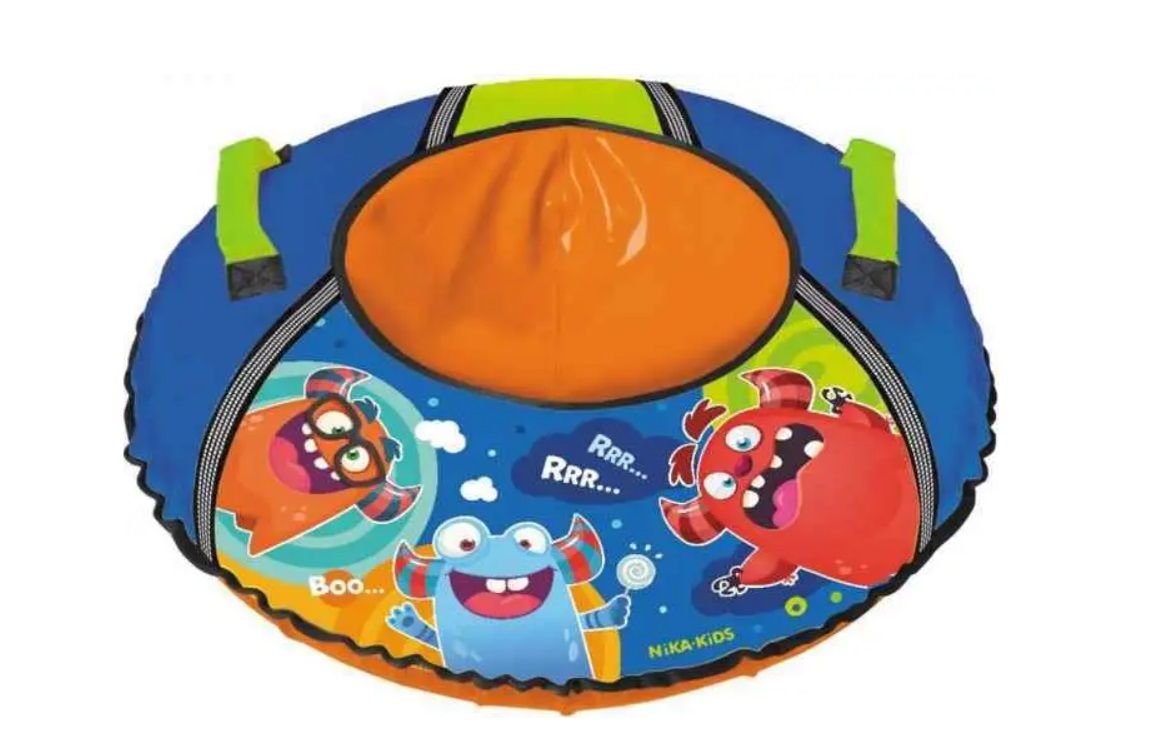 Тюбинг НИКА, ТБ1КР, 095 см. (Чехол 1050 мм.) МОНСТРИКИ СИНИЙ/ОРАНЖЕВЫЙ с камерой, инд.упаковка (95, синий-оранжевый, ТБ1КР-95/МН, .)