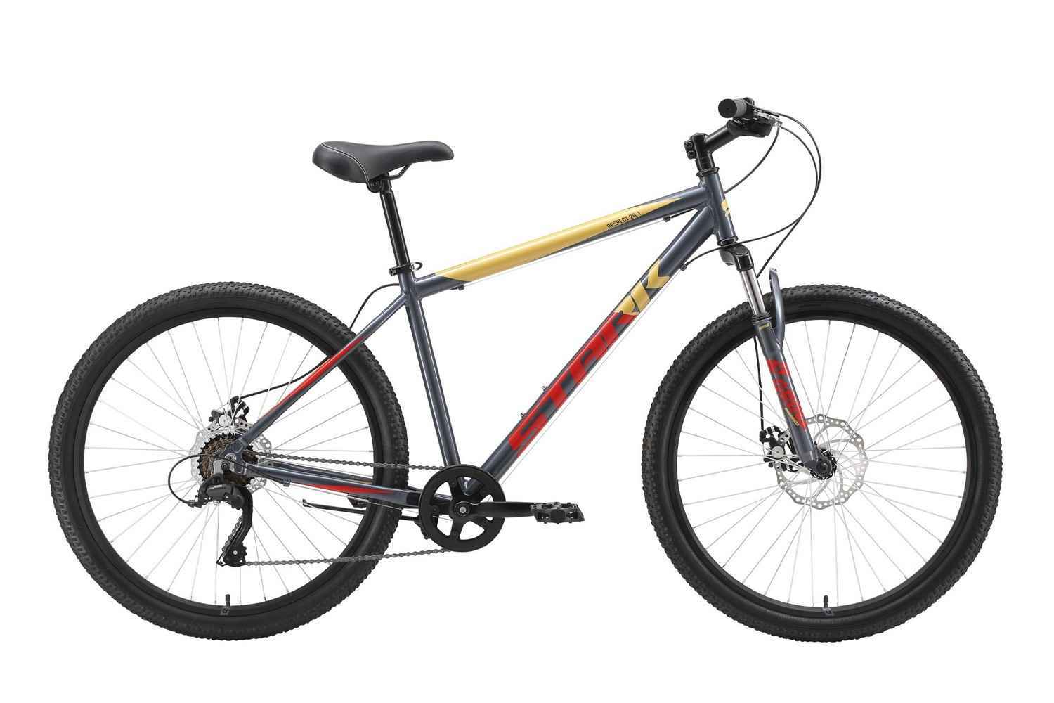 Велосипед Stark'23 Respect 26.1 D Microshift (МК-00049523 20" HQ-0009983, серый/красный/желтый, 20", .)