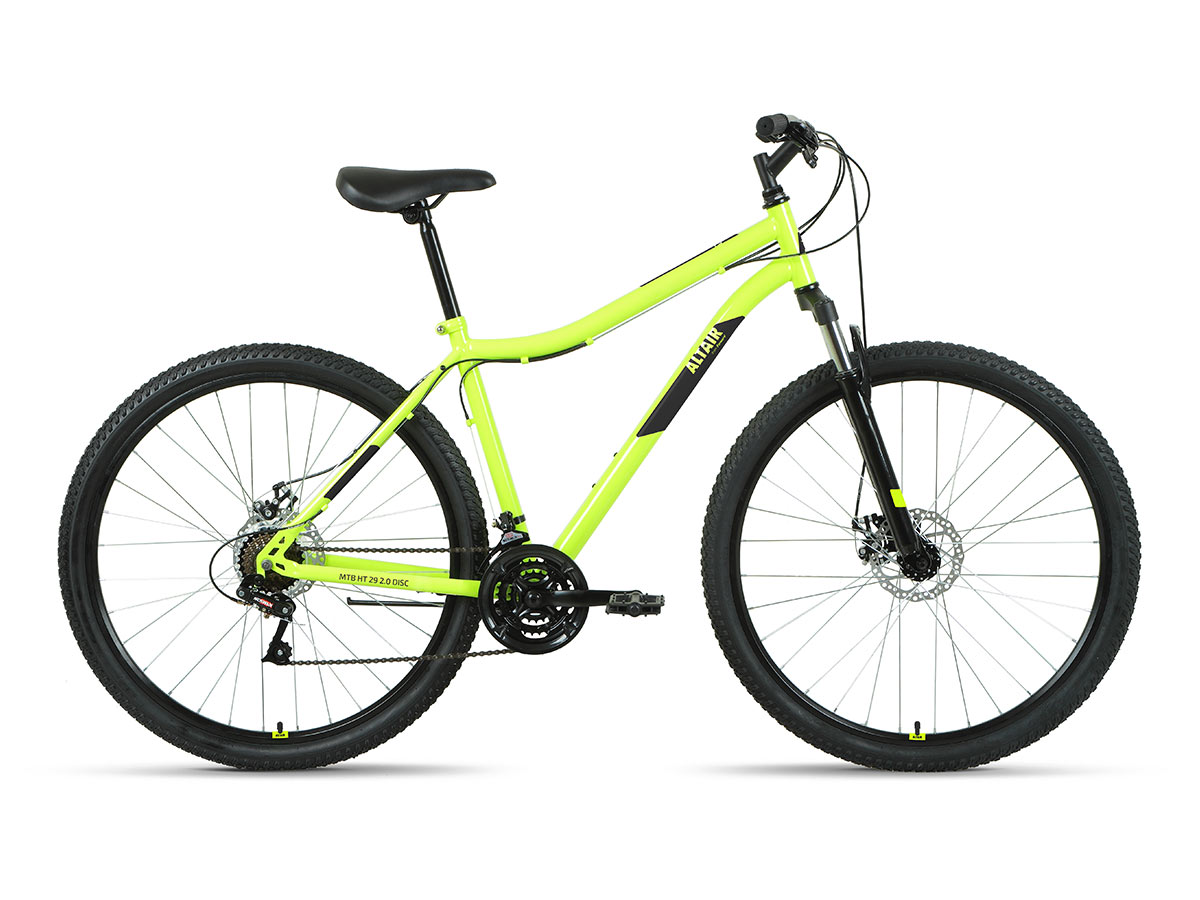 Горный велосипед хардтейл ALTAIR MTB HT 29 2.0 D (2022) (17", черный/зеленый, RBK22AL29159)
