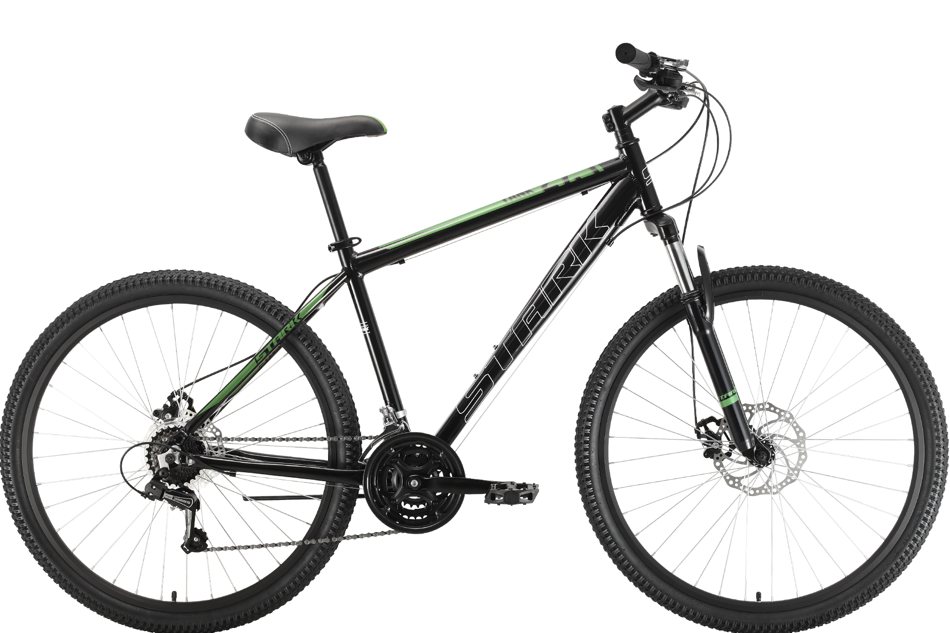 Велосипед Stark'22 Tank 27.1 D (16", черный/зеленый, МК-00044846 S(16")(HQ-0005099), .)