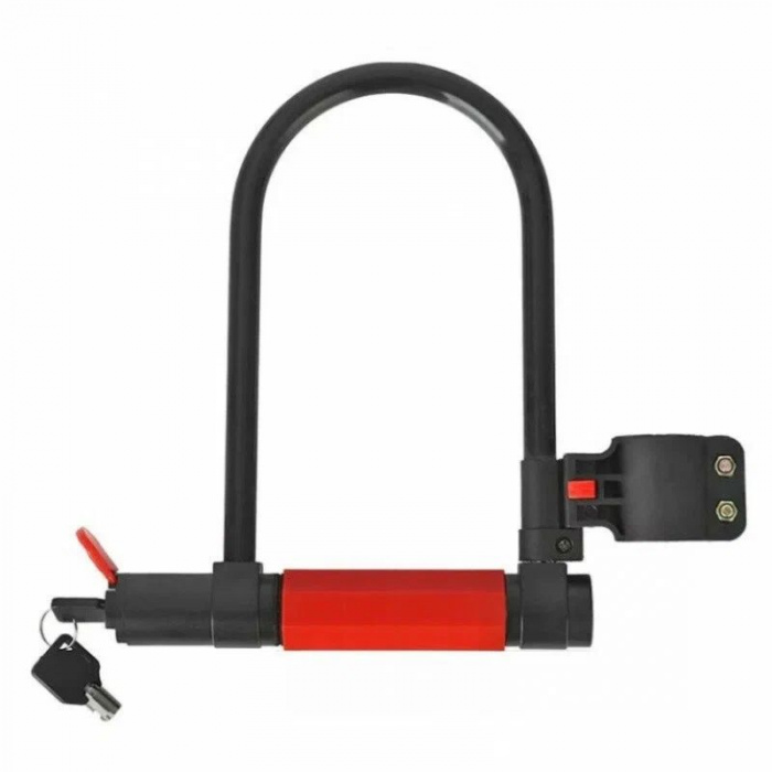 Замок для вело D-образный , с ключом диам.180х245мм (черный, x66518)
