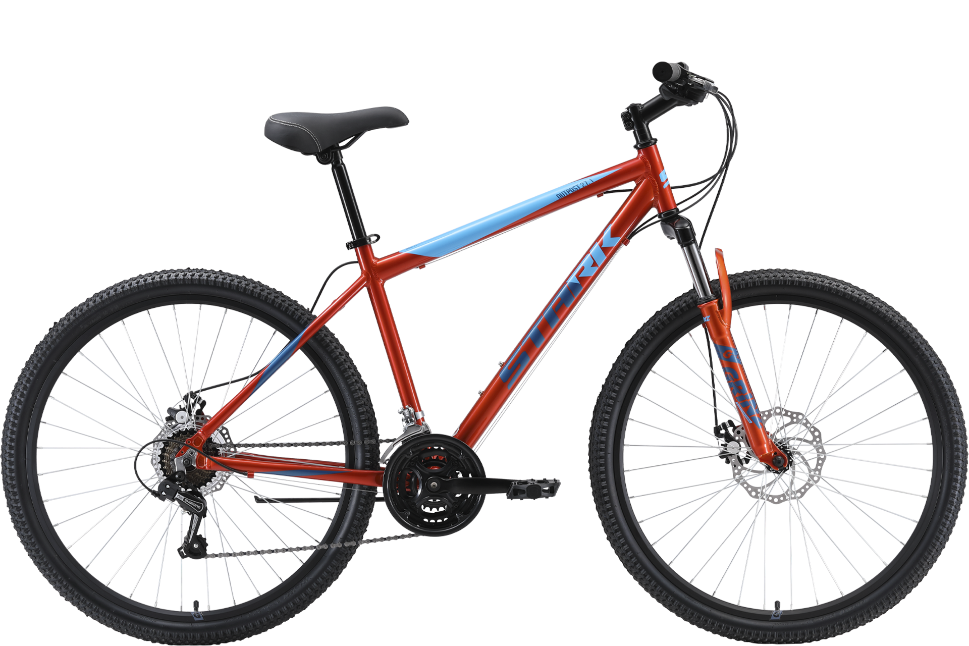 Велосипед Stark'23 Outpost 27.1 D (МК-00048365 20" (HQ-0009947), оранжевый/голубой/синий, 20", .)