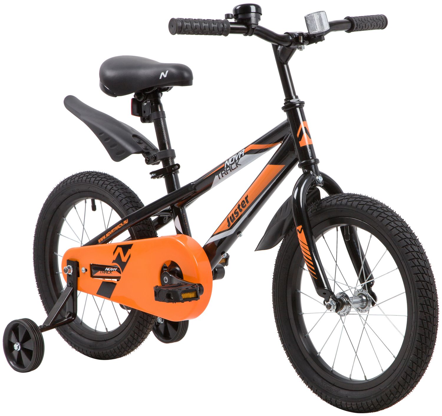 Велосипед NOVATRACK 16" JUSTER (165JUSTER.BK23, Черный, .)