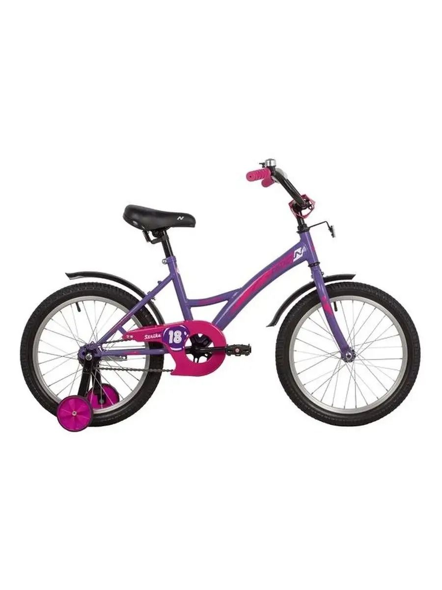 Велосипед NOVATRACK 18" STRIKE фиолетовый, тормоз нож, крылья корот, защита А-тип