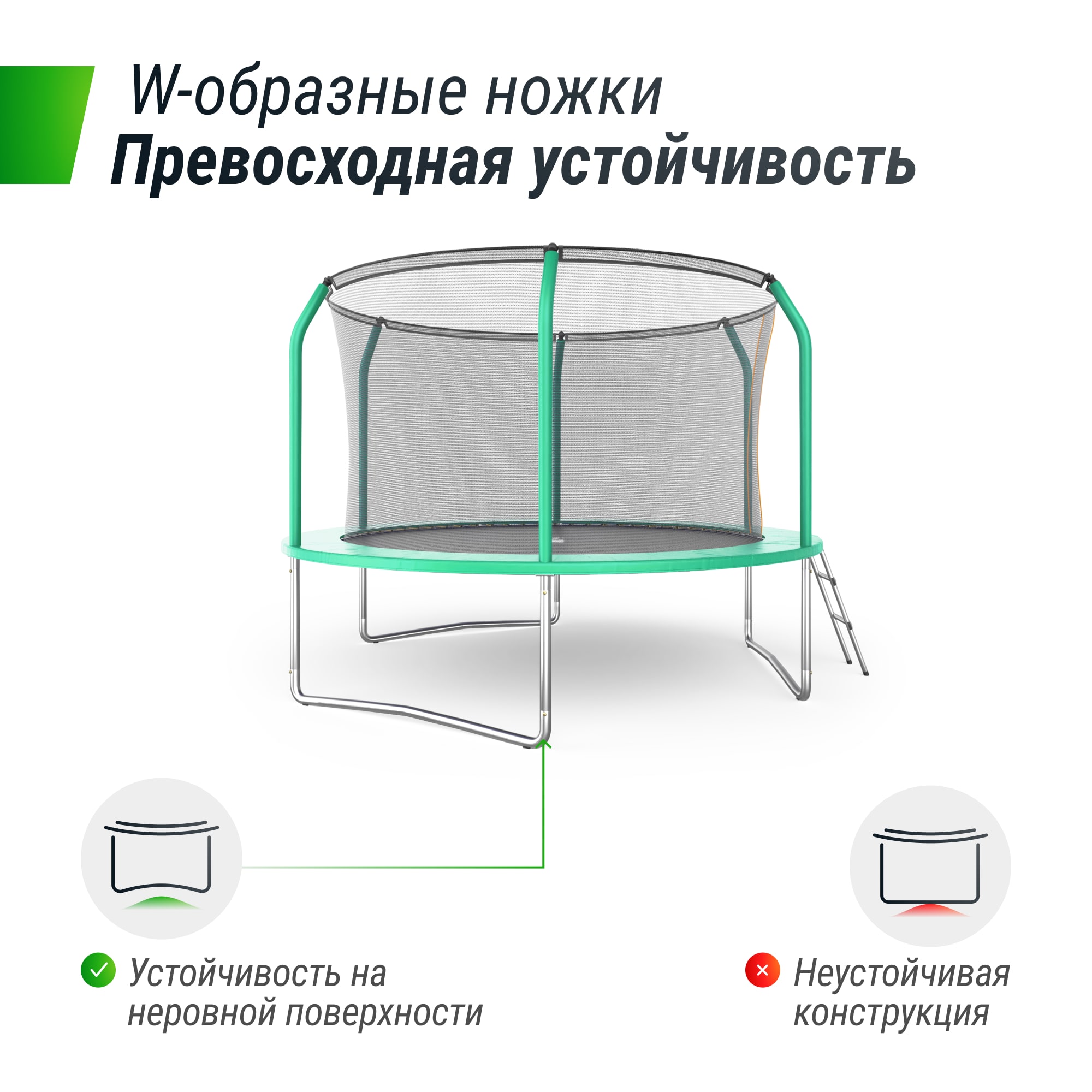 Батут UNIX Line SUPREME BASIC 10 ft (green),