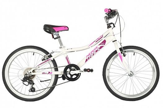 Велосипед NOVATRACK 20" ALICE белый, стальная рама, 6 скоростей